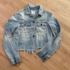 Womens Faded Crop Denim Jacket